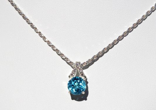 3.4 carat London Blue Topaz Pendant